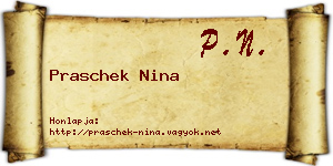 Praschek Nina névjegykártya